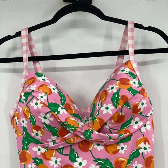 Lands End x Draper James Citrus Wild Blossom One Piece Swimsuit Women’s 8 Pinup - Picture 4 of 12